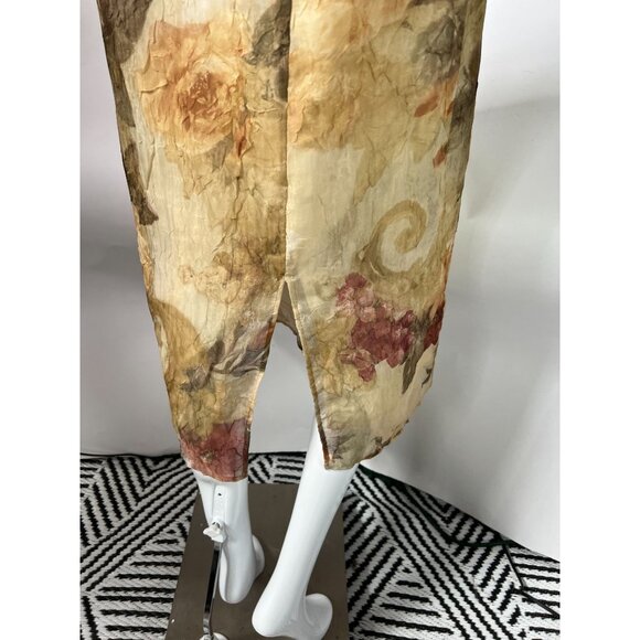 Petite Sophisticates Womens Dress Spaghetti Strap Floral  10P Tan   Polyester US - Picture 8 of 16